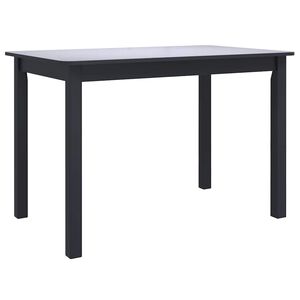 vidaXL Dining Table | Black | Solid rubber wood frame | 114x71x75 cm | Durable