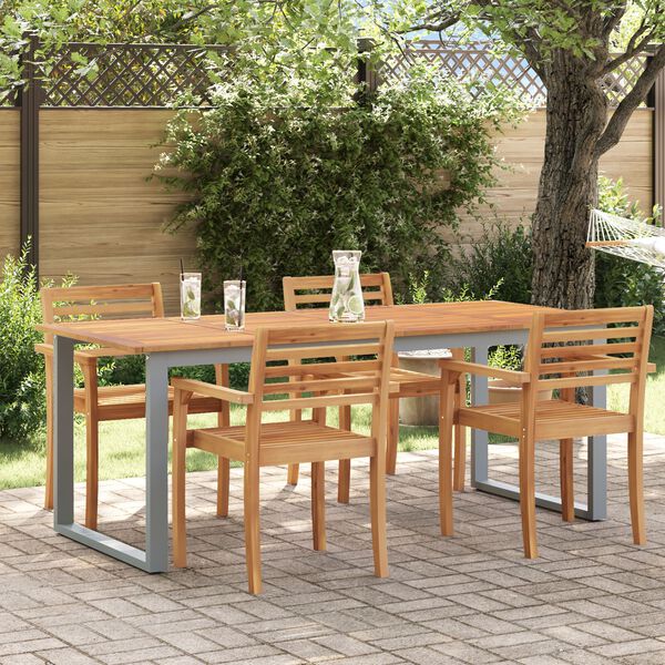 vidaXL Garden Table with U-shaped Legs 200x90x75 cm Solid Wood Acacia