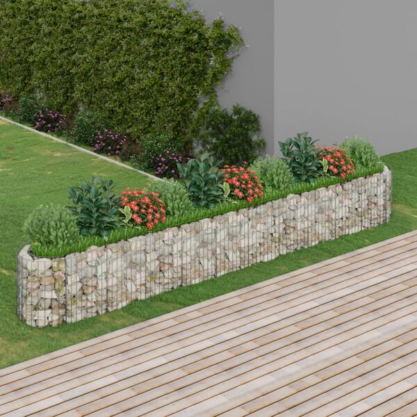 vidaXL Gabion Raised Bed Galvanised Iron 400x50x50 cm