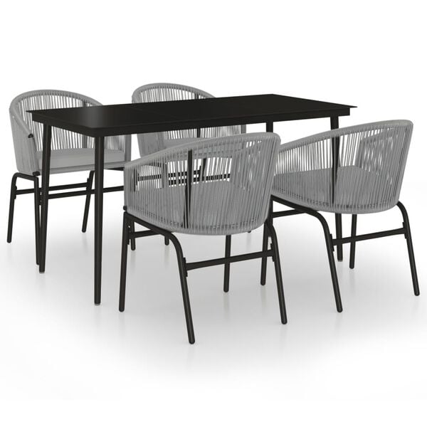 vidaXL 5 Piece Garden Dining Set Grey