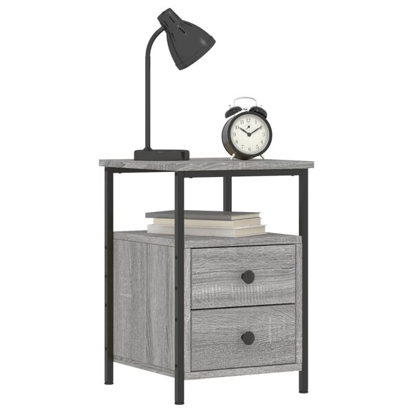 vidaXL Bedside Cabinets 2 pcs Grey Sonoma 34x35.5x50 cm Engineered Wood