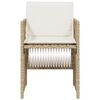 vidaXL Garden Chairs with Cushions 4 pcs Beige Poly Rattan