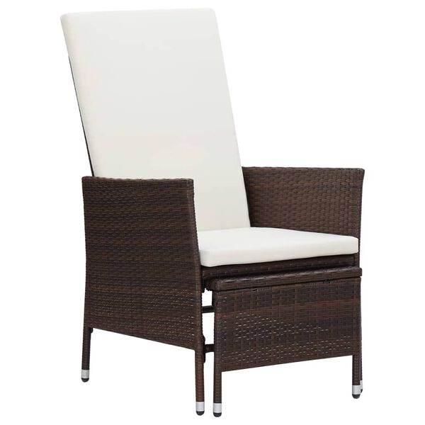 vidaXL 2 Piece Garden Lounge Set with Cushions Poly Rattan Brown