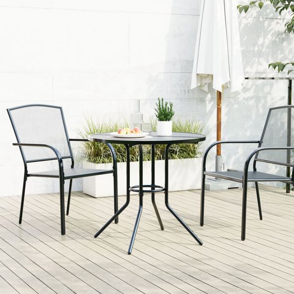 vidaXL Patio Table Round Anthracite Ø80x72.5 cm Powder-coated Steel