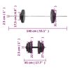vidaXL Barbell and Dumbbell with Plates 60 kg