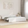 vidaXL Bed Frame without Mattress White Solid Wood 180x200 cm Super King