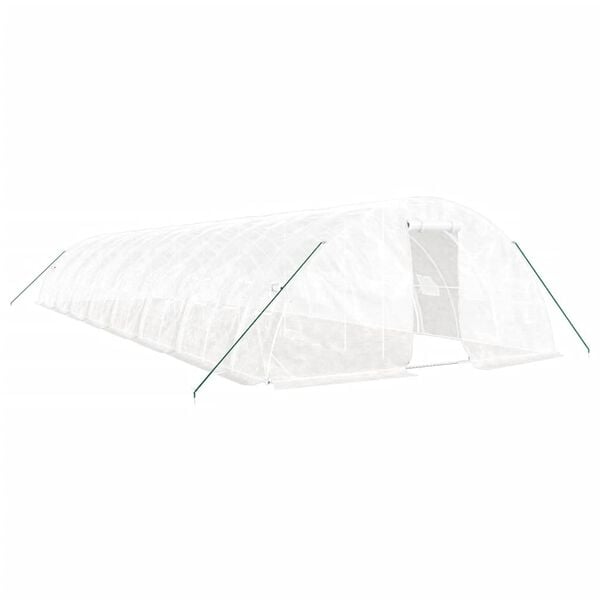 vidaXL Greenhouse with Steel Frame White 80 m&sup2; 16x5x2.3 m