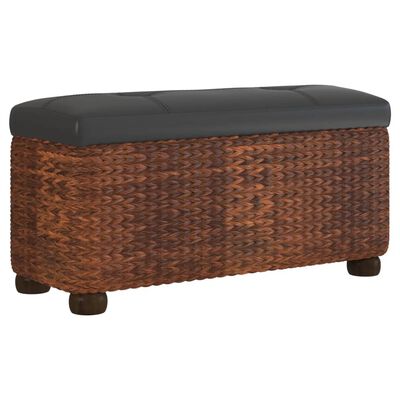 vidaXL Storage Benches 2 pcs with Brown Cushion 69 cm Cattail