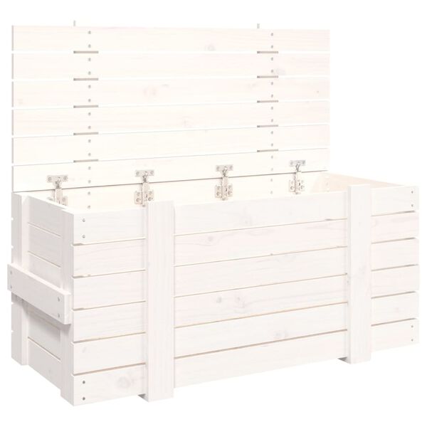 vidaXL Storage Box White 91x40.5x42 cm Solid Wood Pine