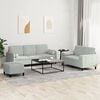 vidaXL 3 Piece Sofa Set with Pillows Light Grey Velvet