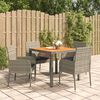 vidaXL 5 Piece Garden Dining Set with Cushions Grey Poly Rattan