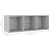 vidaXL TV Cabinets 2 pcs Concrete Grey 107x35x37 cm Engineered Wood
