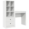 vidaXL Desk with Drawer with Shelf with Storage 2 pcs White