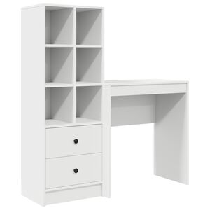 vidaXL Desk with Drawer 2 pcs White