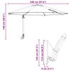 vidaXL Garden Parasol Manual Anthracite 248 x 248 x 148 cm
