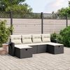vidaXL 6 Piece Garden Sofa Set with Cushions Black Poly Rattan