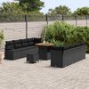 vidaXL Garden Sofa Set with Cushion with Storage Black 80 x 80 x 71 cm