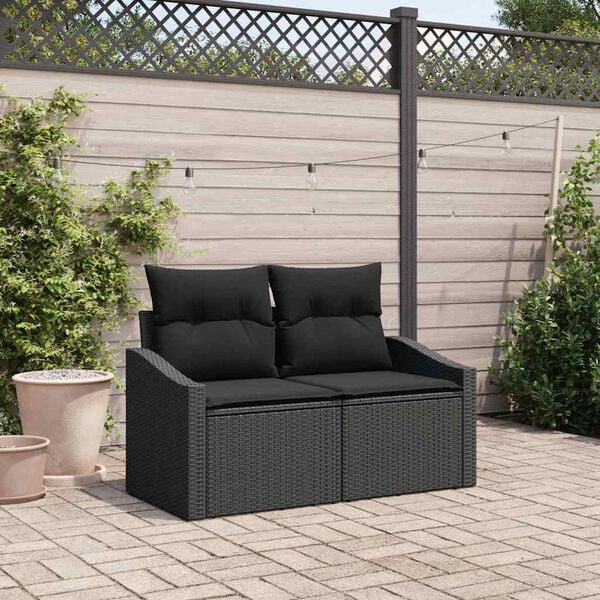 vidaXL Garden Sofa with Cushion 123 x 62 x 69 cm Poly Rattan