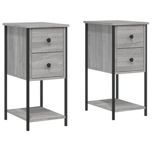 vidaXL Bedside Cabinets 2 pcs Grey Sonoma 32x42x70 cm Engineered Wood