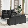 vidaXL Sofa Set with Cushion with Storage 7 pcs Black Poly Rattan
