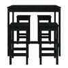 vidaXL 5 Piece Garden Bar Set Black Solid Wood Pine