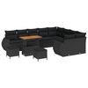 vidaXL Garden Sofa Set 12 pcs Black Poly Rattan