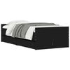 vidaXL Bed Frame with Drawers without Mattress Black 90x190 cm Single