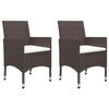 vidaXL 3 Piece Bistro Set Poly Rattan and Tempered Glass Brown