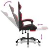 vidaXL Swivel Gaming Chair with Footrest Black&Red Faux Leather