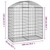 vidaXL Arched Gabion Basket 100x50x100/120 cm Galvanised Iron