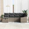 vidaXL Sofa Set with Cushion with Storage Grey Poly Rattan
