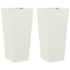 vidaXL Garden Planters White 2 pcs 35x35x75 cm Steel
