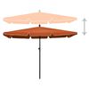 vidaXL Garden Parasol with Pole 210x140 cm Terracotta