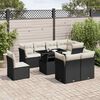 vidaXL 9 Piece Garden Sofa Set with Cushions Black Poly Rattan