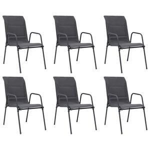 vidaXL Stackable Garden Chairs 6 pcs Steel and Textilene Anthracite