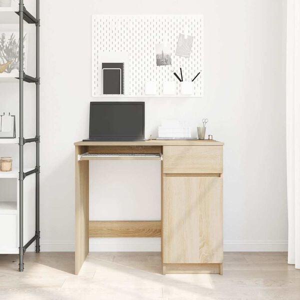vidaXL Desk Sonoma Oak 86x49x76 cm Engineered Wood
