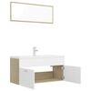 vidaXL Bathroom Furniture Set White and Sonoma Oak Engineered Wood