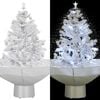 vidaXL Snowing Christmas Tree | White, Silver | PVC, Polyester, Plastic | Small