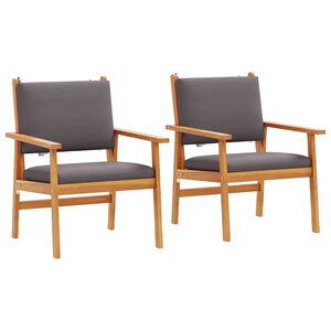 vidaXL Garden Chair 2 pcs Anthracite Solid Acacia Wood