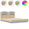 vidaXL Bed Frame with LED without Mattress Sonoma Oak 150x200 cm