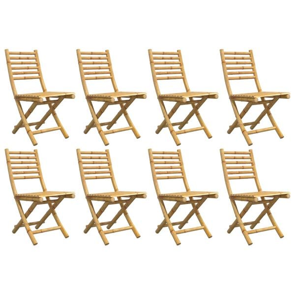 vidaXL Folding Garden Chairs 8 pcs 43x54x88 cm Bamboo