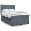 vidaXL Box Spring Bed with Mattress Dark Grey Double Velvet