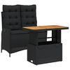 vidaXL 2 Piece Garden Dining Set with Cushions Black Poly Rattan