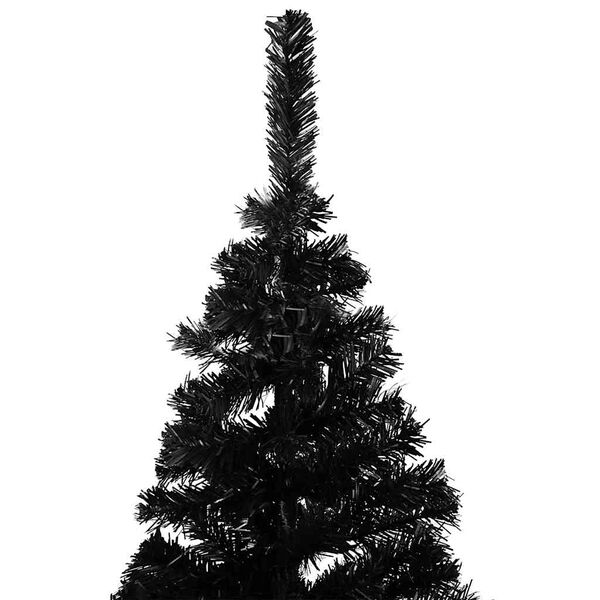 vidaXL Artificial Pre-lit Christmas Tree with Ball Set Black 120 cm PVC