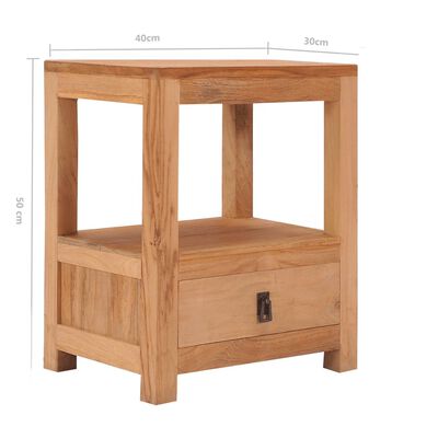 vidaXL bedside Cabinet 40x30x50 cm Solid Teak Wood