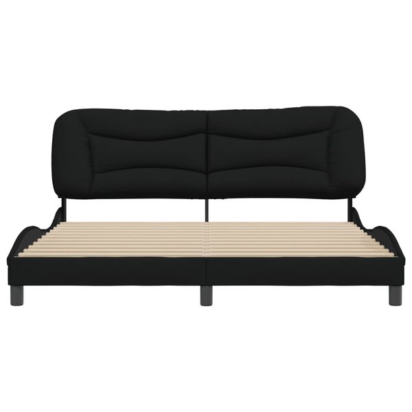 vidaXL Bed Frame without Mattress "Hvar" Black 180x200 cm King Fabric