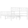 vidaXL Metal Bed Frame without Mattress with Footboard White 150x200cm