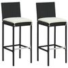 vidaXL 3 Piece Garden Bar Set with Cushions Black