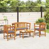 vidaXL Garden Rose Lounge Set with Cushion 4 pcs Solid Acacia Wood