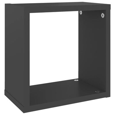 vidaXL Wall Cube Shelves 4 pcs Grey 26x15x26 cm